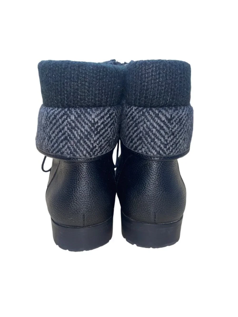 Torrid Women’s Black Faux Leather Side Zipper Fold-Over Ankle Boots Size 12W